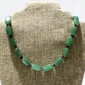 Chunky Green Aventurine Gemstone Beaded Necklace